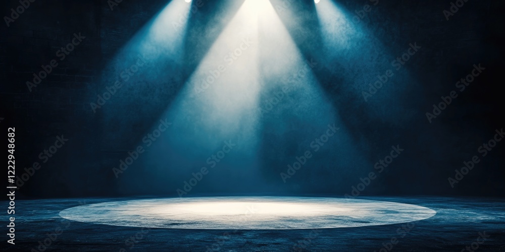 Aufkleber Elegant Empty Stage with Bright Spotlights and Copy Space for Text Ideal for Performances or Presentations