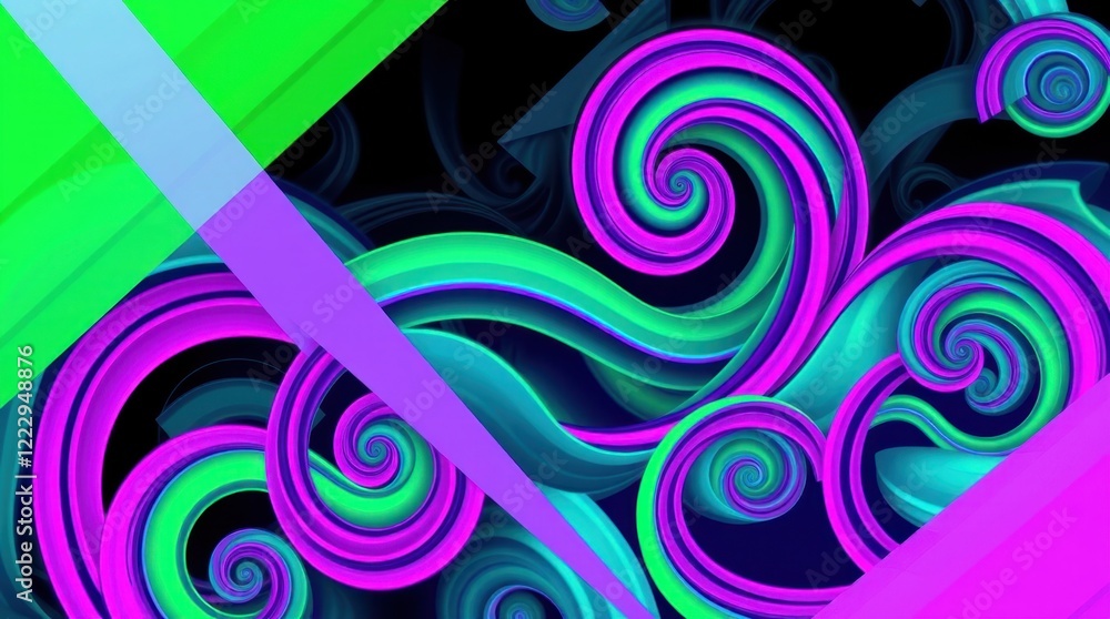 Poster colorful swirling patterns create a mesmerizing abstract design that captivates the eye in a vibrant