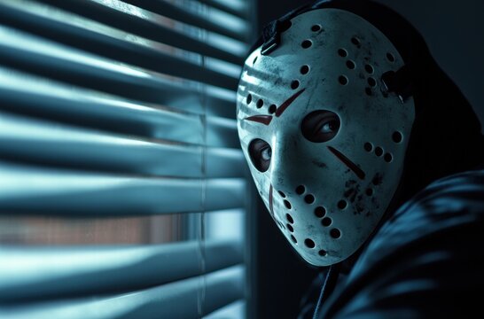 A hockey player with a mask on his face