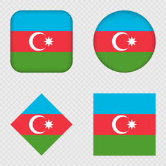 Azerbaijan Flag Icons Pack. Vector illustration.
