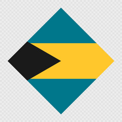 Bahamas rhombus flag. Vector illustration.