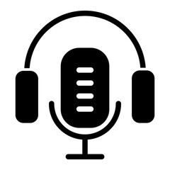 Headphone Icon With Solid Style