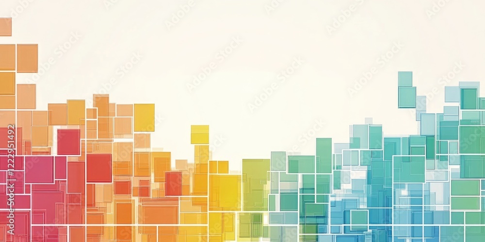 Poster colorful abstract cityscape mosaic design with empty space for text for modern advertising or brandi