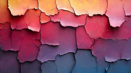 Obraz premium A background of layered paint in multiple colors, revealing each layer through cracks.