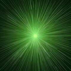 Abstract green light burst effect with radial streaks emanating from the center on a dark background.