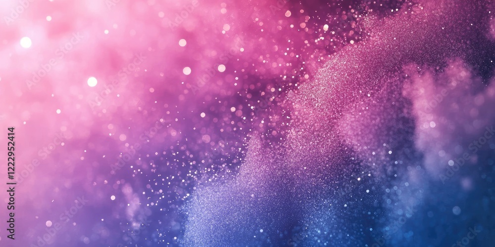 Poster Elegant shimmering background with colorful sparkling particles ideal for festive decor and customizable text space.