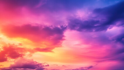 Fototapeta premium Vibrant sunset sky with colorful clouds.