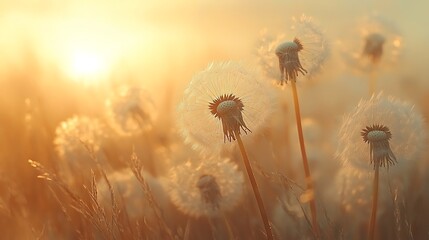 A close up of the delicate seeds and fluffy heads background