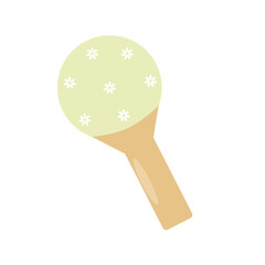 Rattle. Bright toy for a newborn. Colorful rattle for a small child. Vector illustration isolated on a white background.