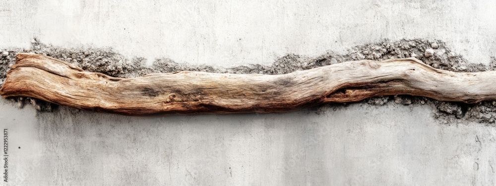 Poster driftwood slider rustic wall decor with neutral background for custom text or branding use