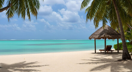 Fototapeta premium paradise beach with coconut trees