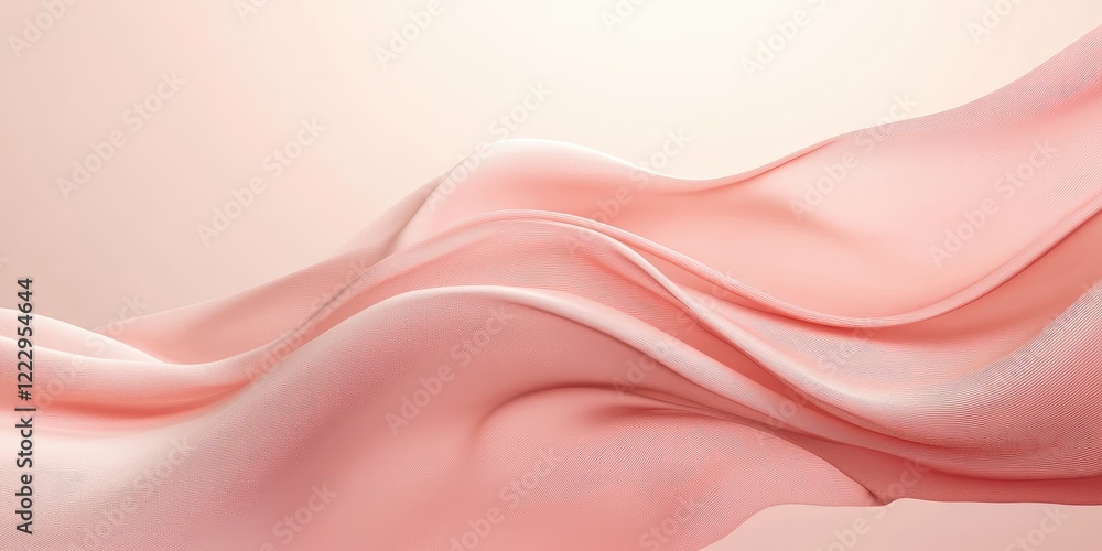 Aufkleber Elegant flowing pink abstract wave design with depth featuring ample copy space for your text or branding needs