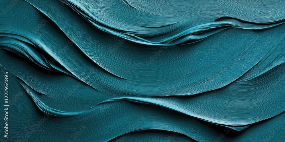Leinwandbilder Sophisticated Deep Teal Textured Background Design with Smooth Waves and Ample Copy Space for Branding and Marketing Purposes