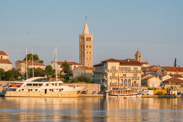 Obraz premium Morning view of the Rab town cityscape on the Croatian island of Rab, Croatia