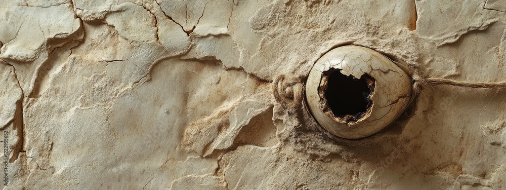 Poster dried sea texture and hollow eye socket detail with space for text or design elements