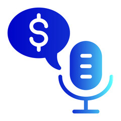 Money Icon With Trendy Solid Gradient Style