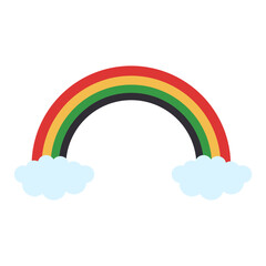 Cartoon Rainbow With Clouds Illustration