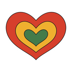 Black History Month Multicolored Concentric Hearts
