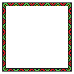 Black History Month Multicolored Triangle Pattern Square Frame Border