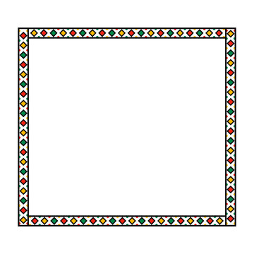Black History Month Multicolored Square Frame Border