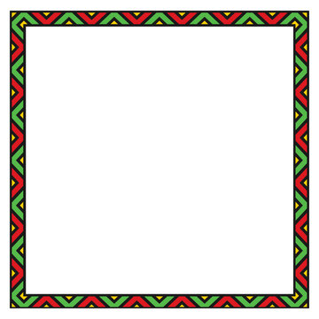Black History Month Multicolored Triangle Pattern Square Frame Border