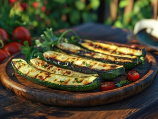 Fototapeta premium Grilled Zucchini and Tomatoes