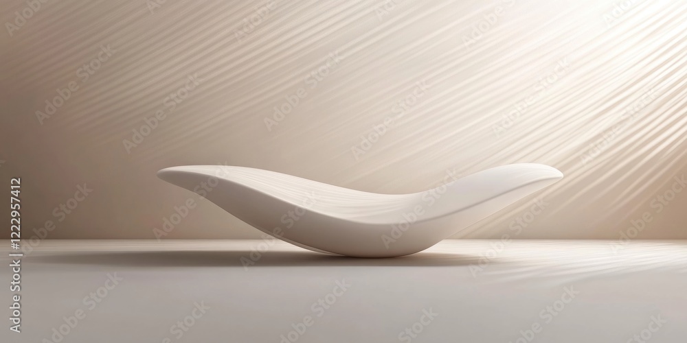 Leinwandbilder minimalist gallery with elegant curved sculpture and empty space for creative text integration