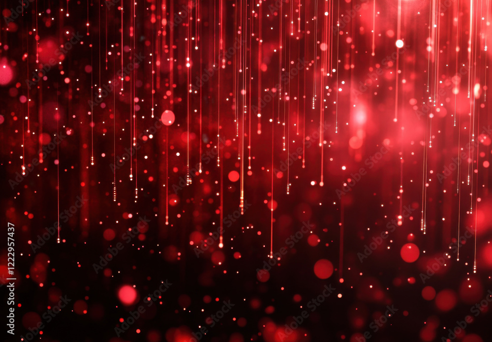 Poster vibrant light particles create a dynamic backdrop with shimmering red hues for an engaging visual ex