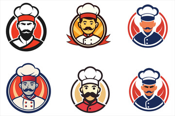 vector graphic of chef minimalist simple logo design