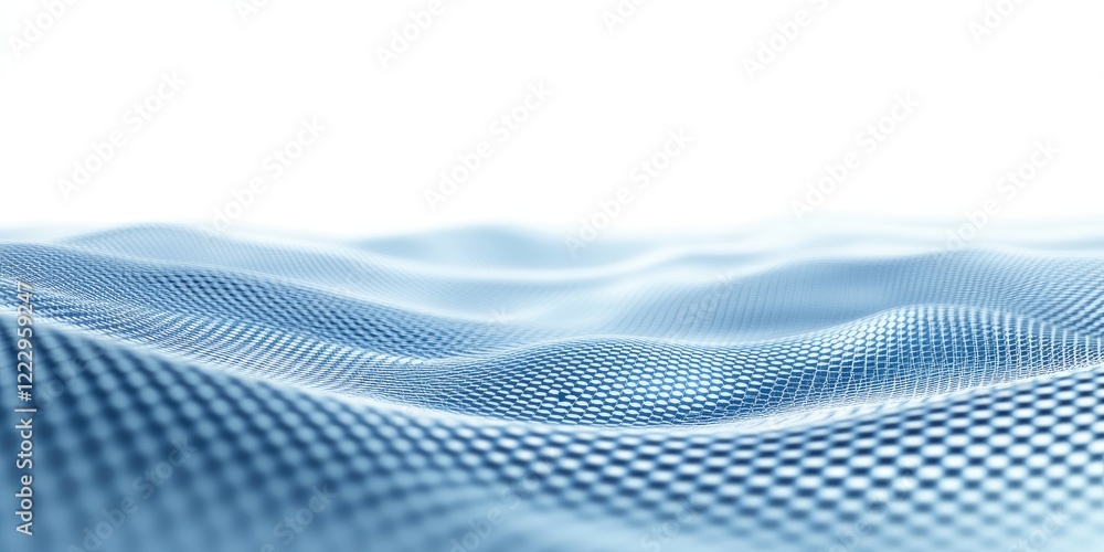 Leinwandbilder Abstract Blue Wave Pattern Design with Smooth Textures Ideal for Backgrounds and Presentations with Copy Space for Text or Graphics