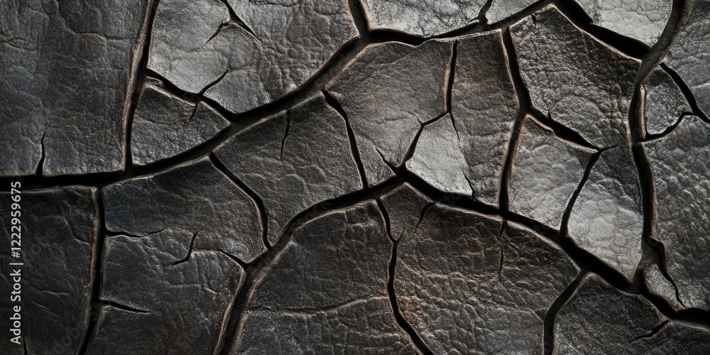 Aufkleber textured close-up of aged distressed leather surface showcasing natural cracks and empty space for t