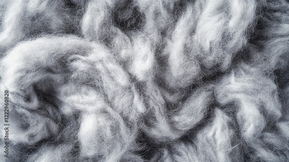 Aufkleber coarse grey wool fiber background texture ideal for textile and fabric design with space for custom 