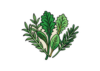 Naklejka premium Realistic herbs and flowers