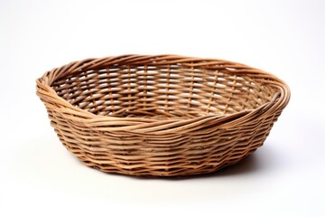 Obraz premium Basket wicker white background container.