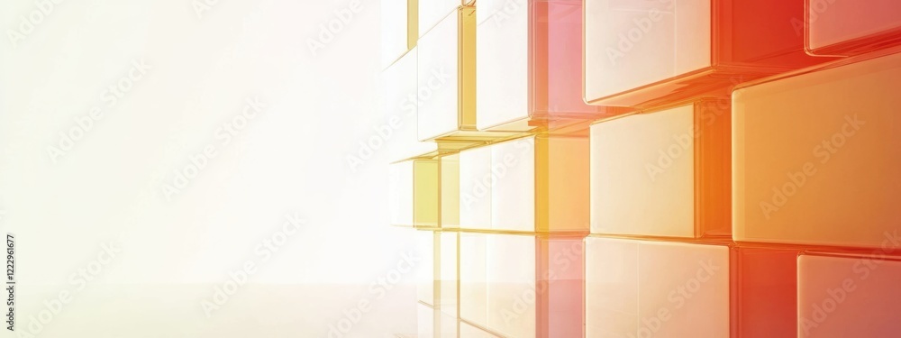 Poster Modern Abstract Background with Colorful Cubes Ideal for Business Presentations and Creative Copy Space for Text and Graphics