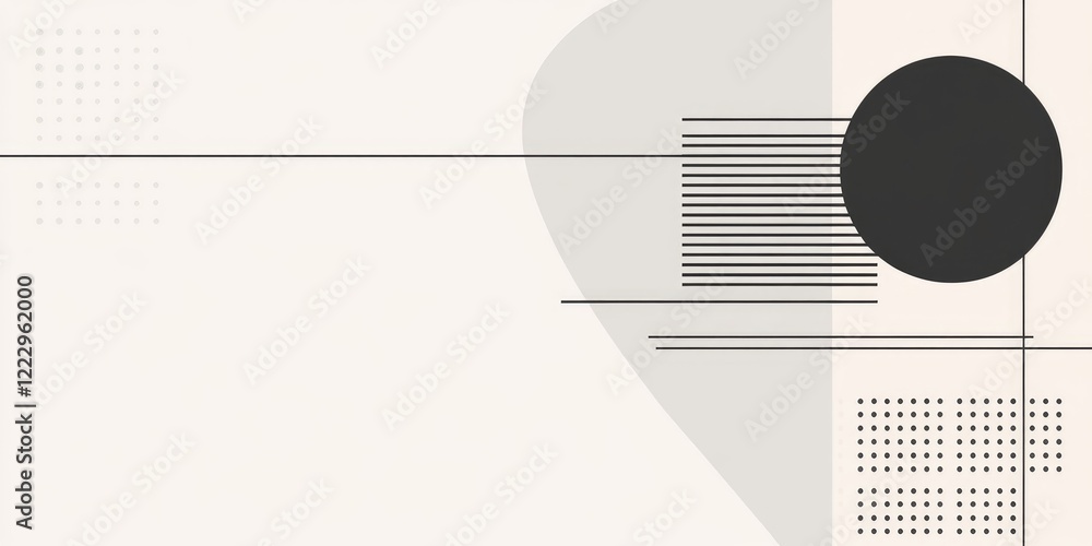 Poster Elegant geometric line design with minimalist shapes for modern website layouts featuring ample space for text integration.