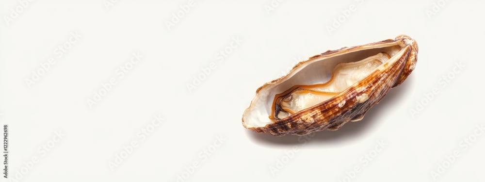 Poster dried classic clam shell isolated on white background with space for text or advertising