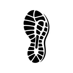 Running shoe print logo icon vector illustration design on white background.