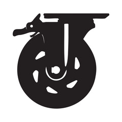 Caster Wheel Silhouette Vector Illustration