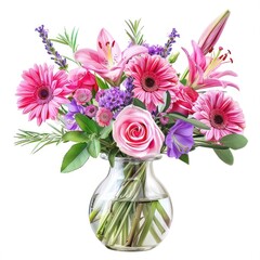 Fototapeta premium Vibrant floral bouquet arrangement