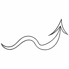 The Abstract Black Arrow features a smooth, curved line design with sharp points and gentle curves that evoke a sense of movement and elegance.