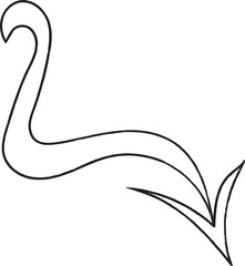 The Abstract Black Arrow features a smooth, curved line design with sharp points and gentle curves that evoke a sense of movement and elegance.