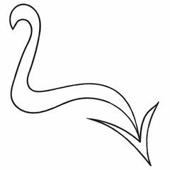 The Abstract Black Arrow features a smooth, curved line design with sharp points and gentle curves that evoke a sense of movement and elegance.