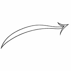 The Abstract Black Arrow features a smooth, curved line design with sharp points and gentle curves that evoke a sense of movement and elegance.