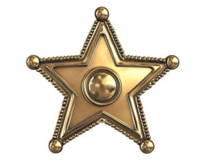 Golden stars flat image on Isolated White Background