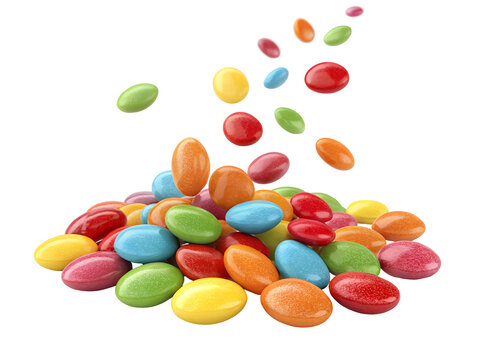 Falling candies isolated on white background.PNG transparent
