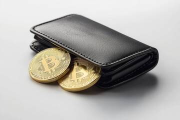 a cryptocurrency wallet displaying digital coins on a simple, light backdrop
