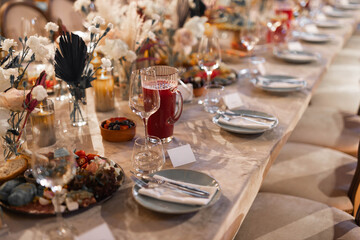 stylish festive table at the event