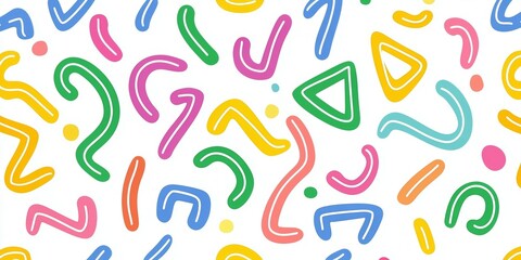 Colorful pattern of shapes and lines with the numbers 2, 3, 4, 5, 6, 7, 8, 9