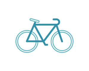 Obraz premium Simple, stylish bicycle icon in teal. Perfect for websites, apps, or presentations needing a clean, modern design. Versatile illustration for travel, health, or transportation concepts.